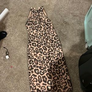 Sho midi dress, with animal print sequins